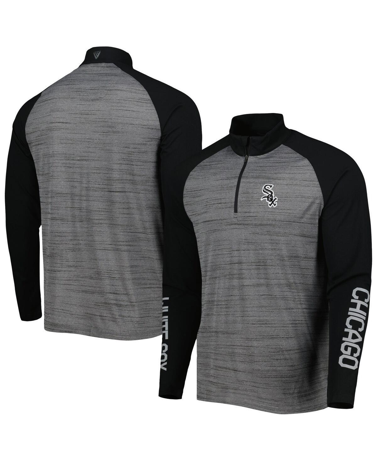 Men's Levelwear Heather Gray Chicago White Sox Vandal Raglan Quarter-Zip Top, Size: XL, Grey Product Image
