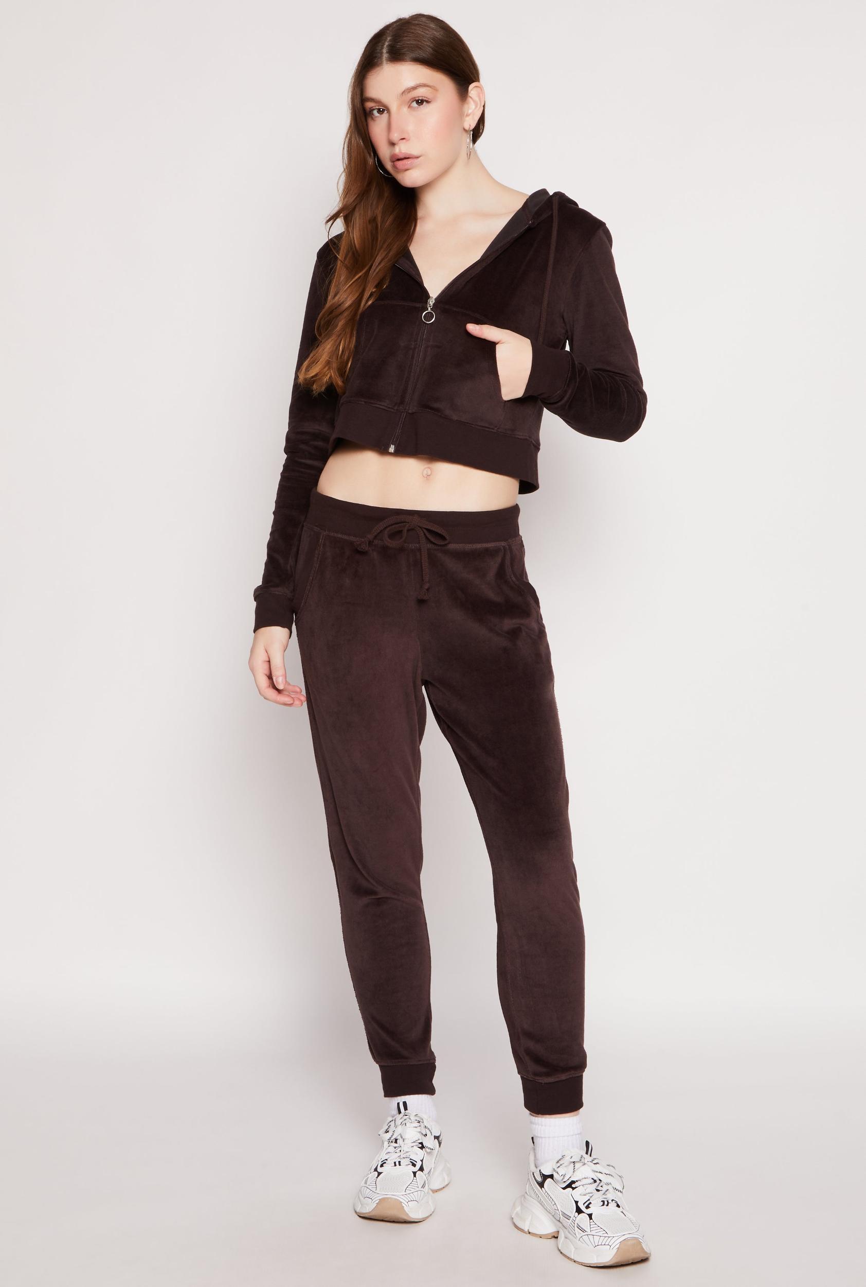 Womens Basic Velour Joggers Product Image