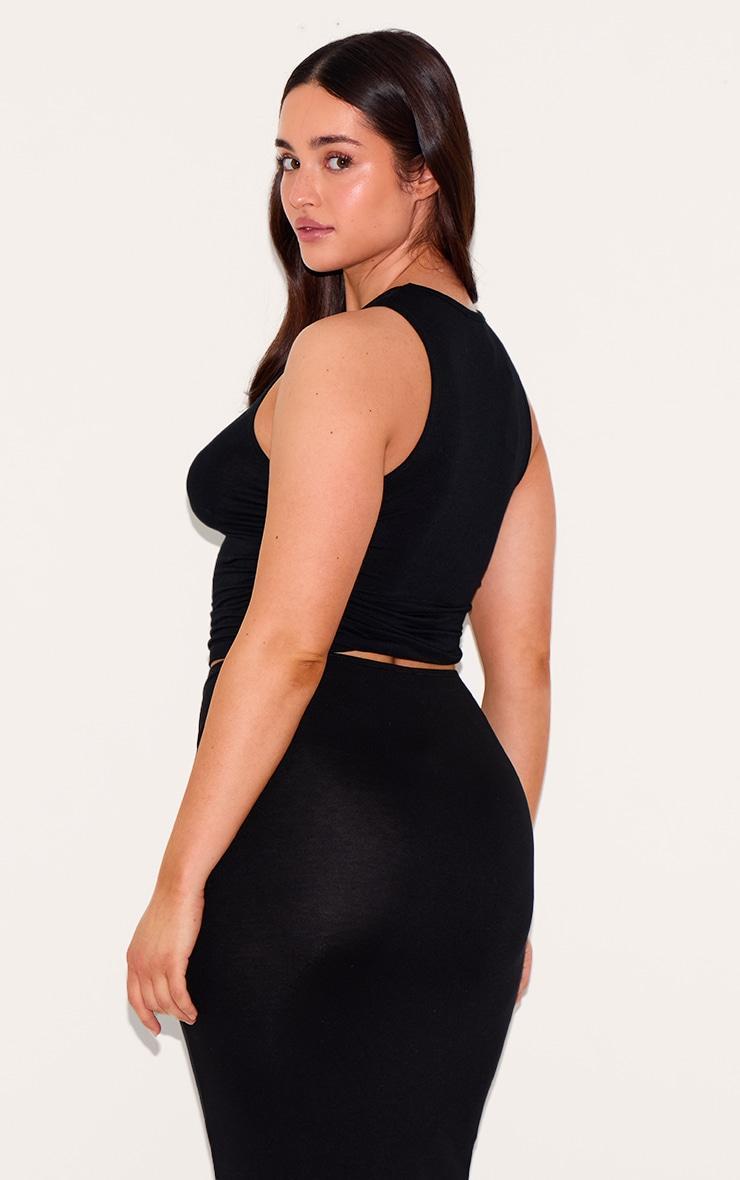 Shape Black Jersey Ruched Side Sleeveless Crop Top Product Image