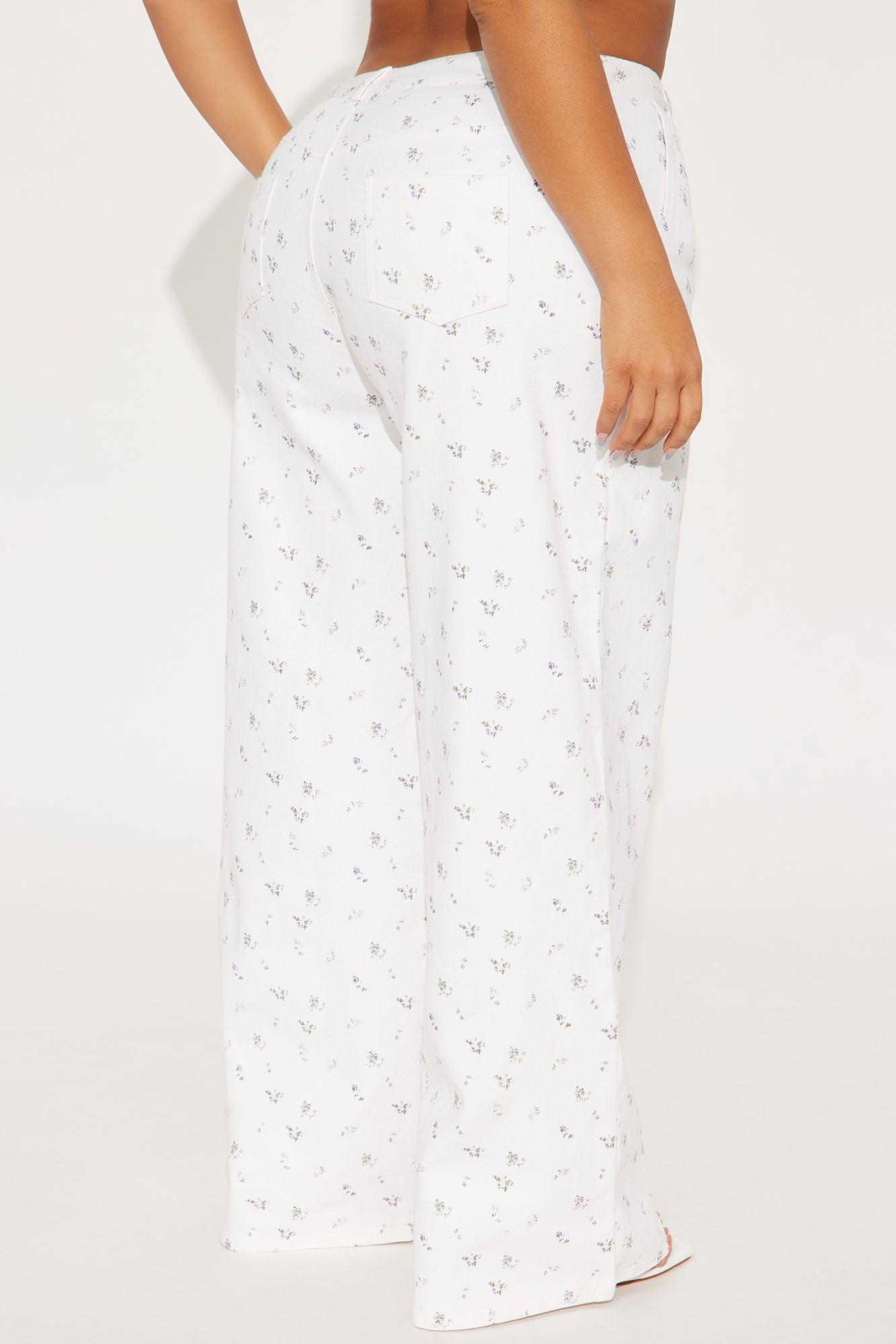 Denim Fever Wide Leg Streetwear Pant - Off White Product Image