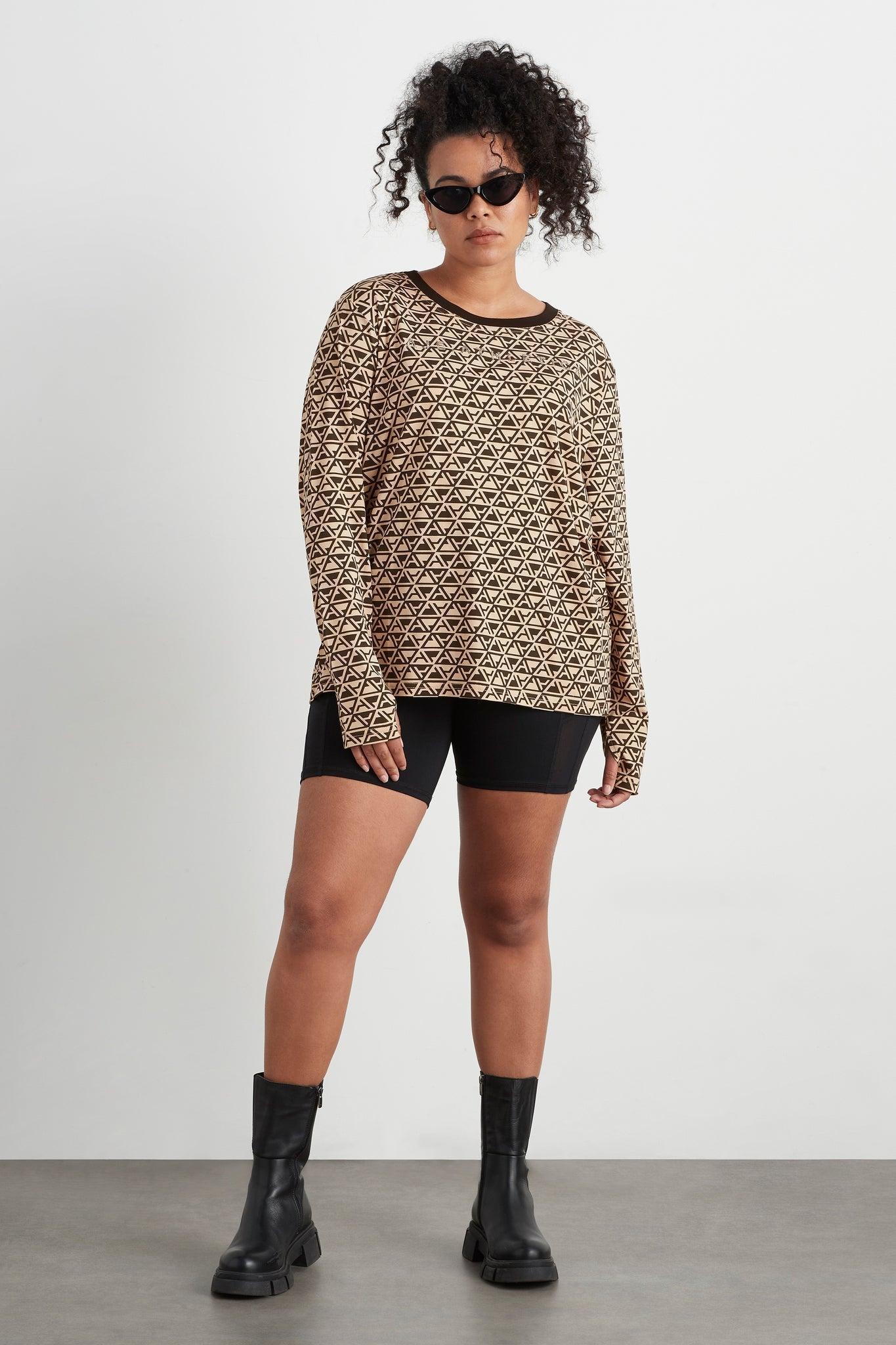 Geo Print Long Sleeve T-Shirt 127 Product Image