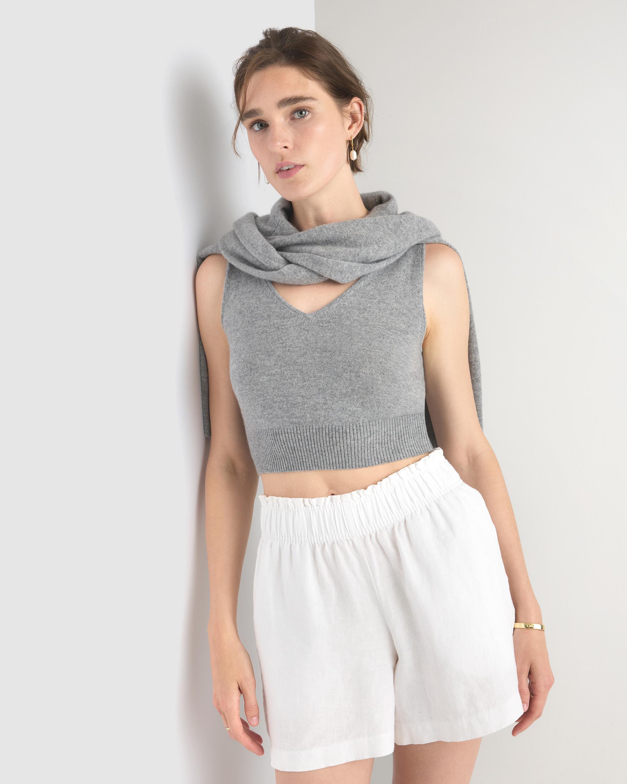 Quince | Women's 100% European Linen High Waisted Shorts Product Image