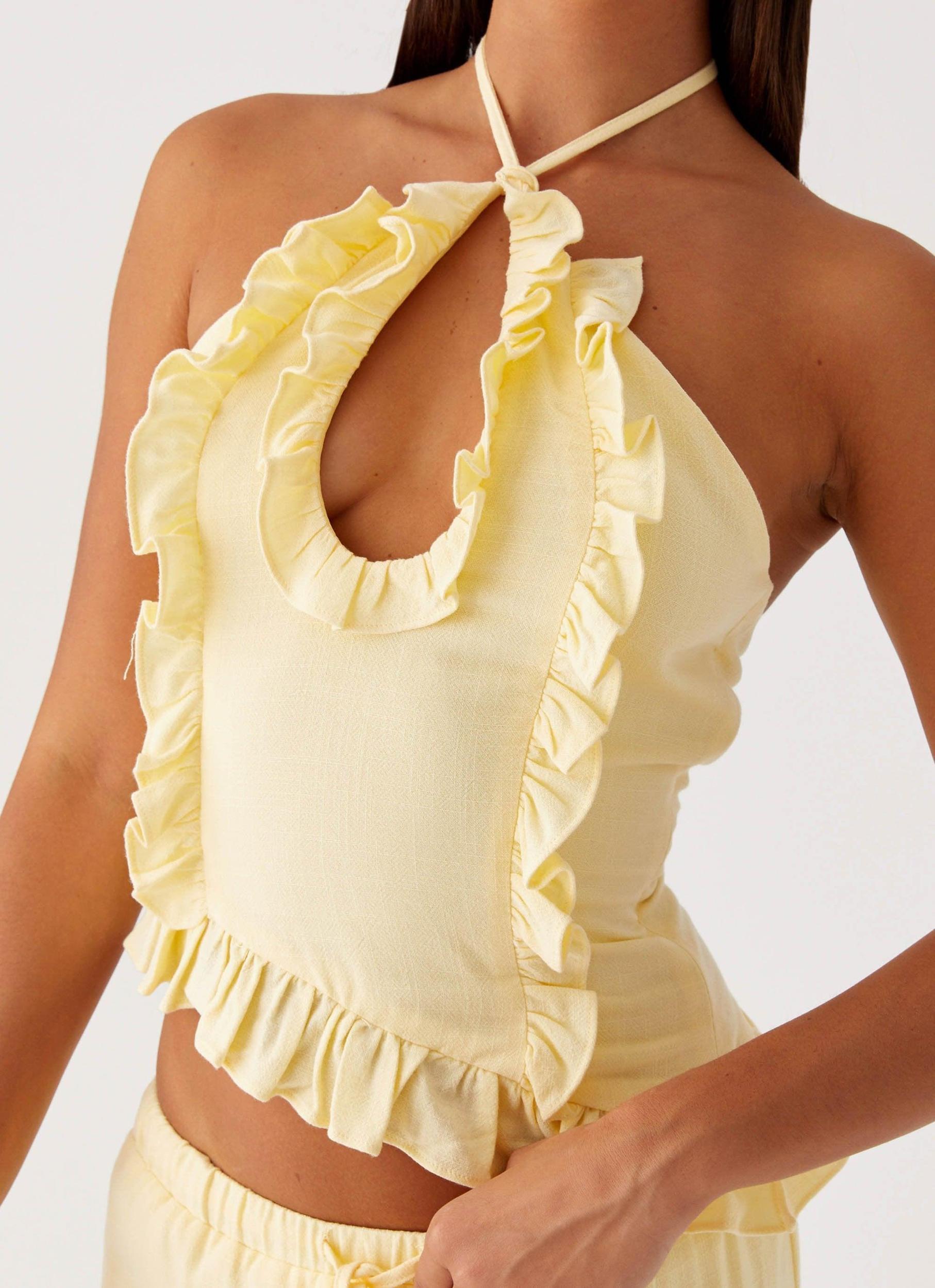 Mariella Linen Maxi Skirt - Yellow Product Image
