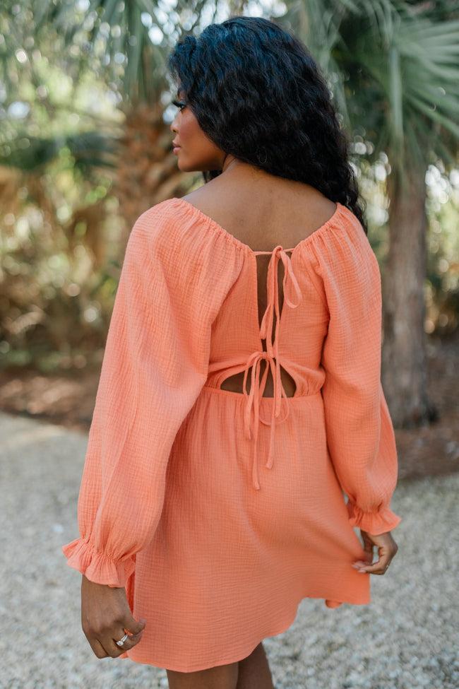 Ultimate Getaway Orange V-Neck Mini Dress FINAL SALE Product Image