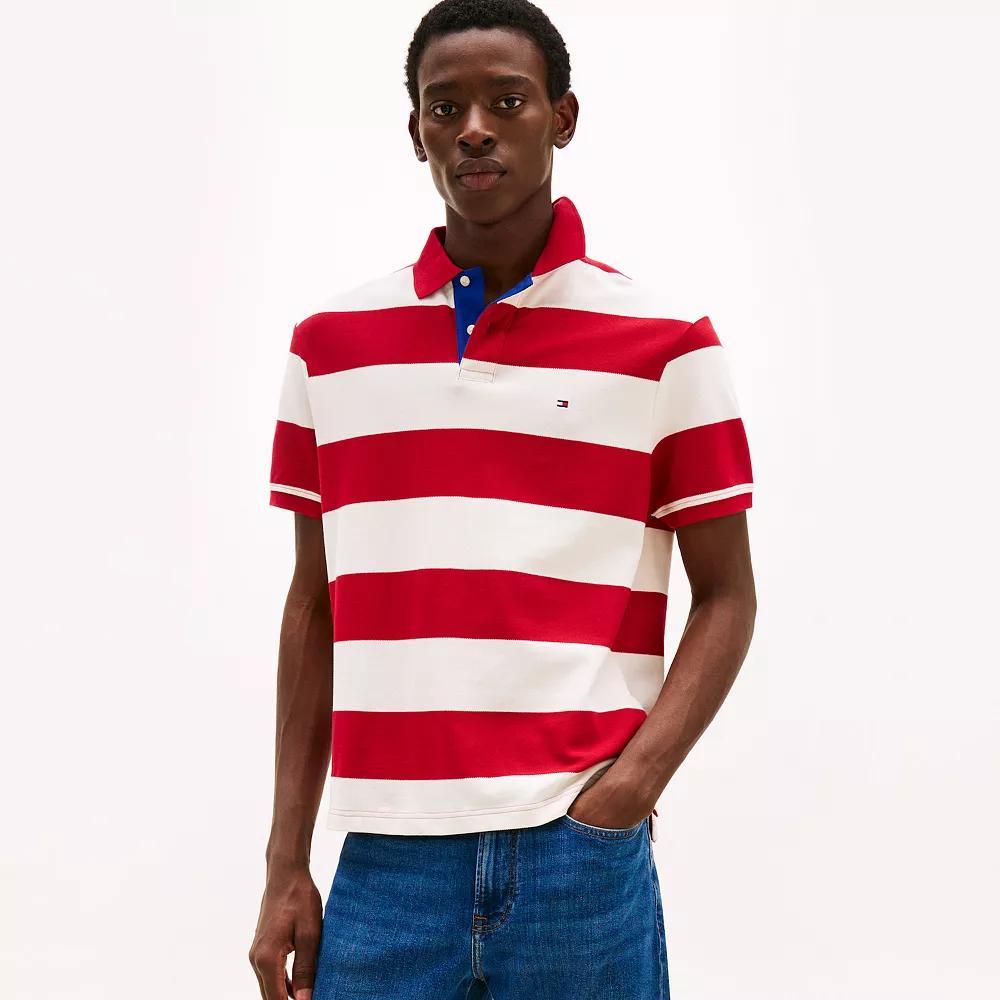Men's Tommy Hilfiger Contrast Polo Shirt, Size: Small, Red Product Image