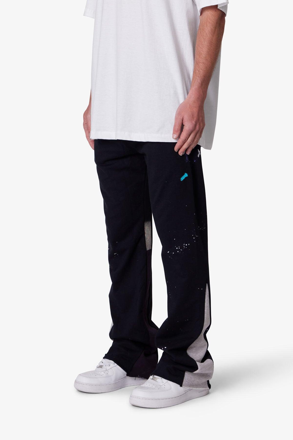 Contrast Bootcut Sweatpants - Black Product Image