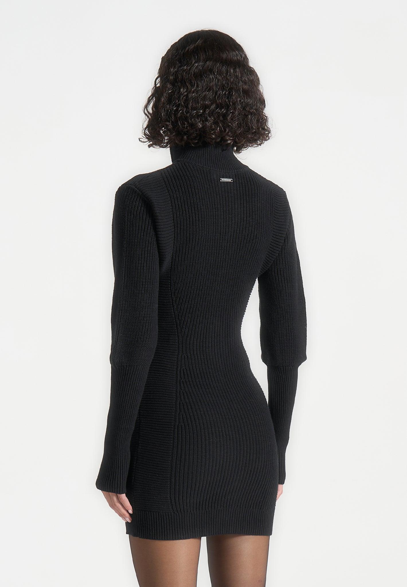 Chunky Knit Jumper Dress - Black Female Product Image