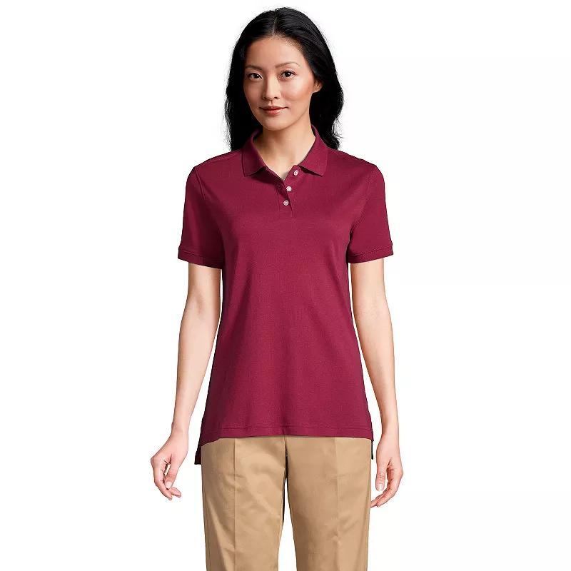 Women's Tall Lands' End School Uniform Short Sleeve Interlock Polo, Size: Small Tall, Blue Product Image