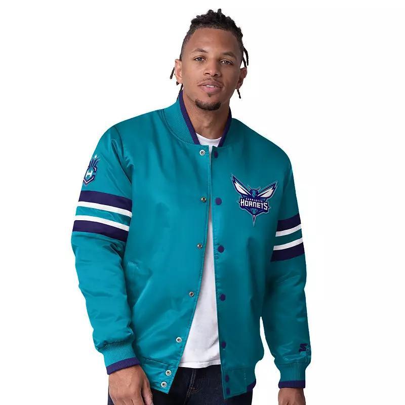 Men's Starter Green Minnesota Wild Scout I Full-Snap Varsity Jacket, Size: Small Product Image
