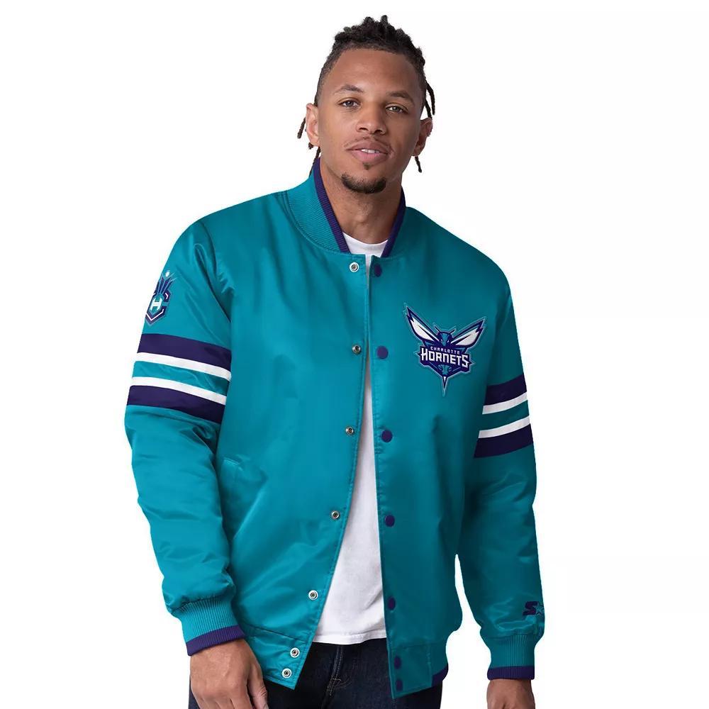Men's Starter Green Minnesota Wild Scout I Full-Snap Varsity Jacket, Size: Small Product Image
