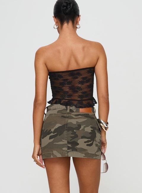 Zakai Cargo Denim Mini Skirt Camo Product Image