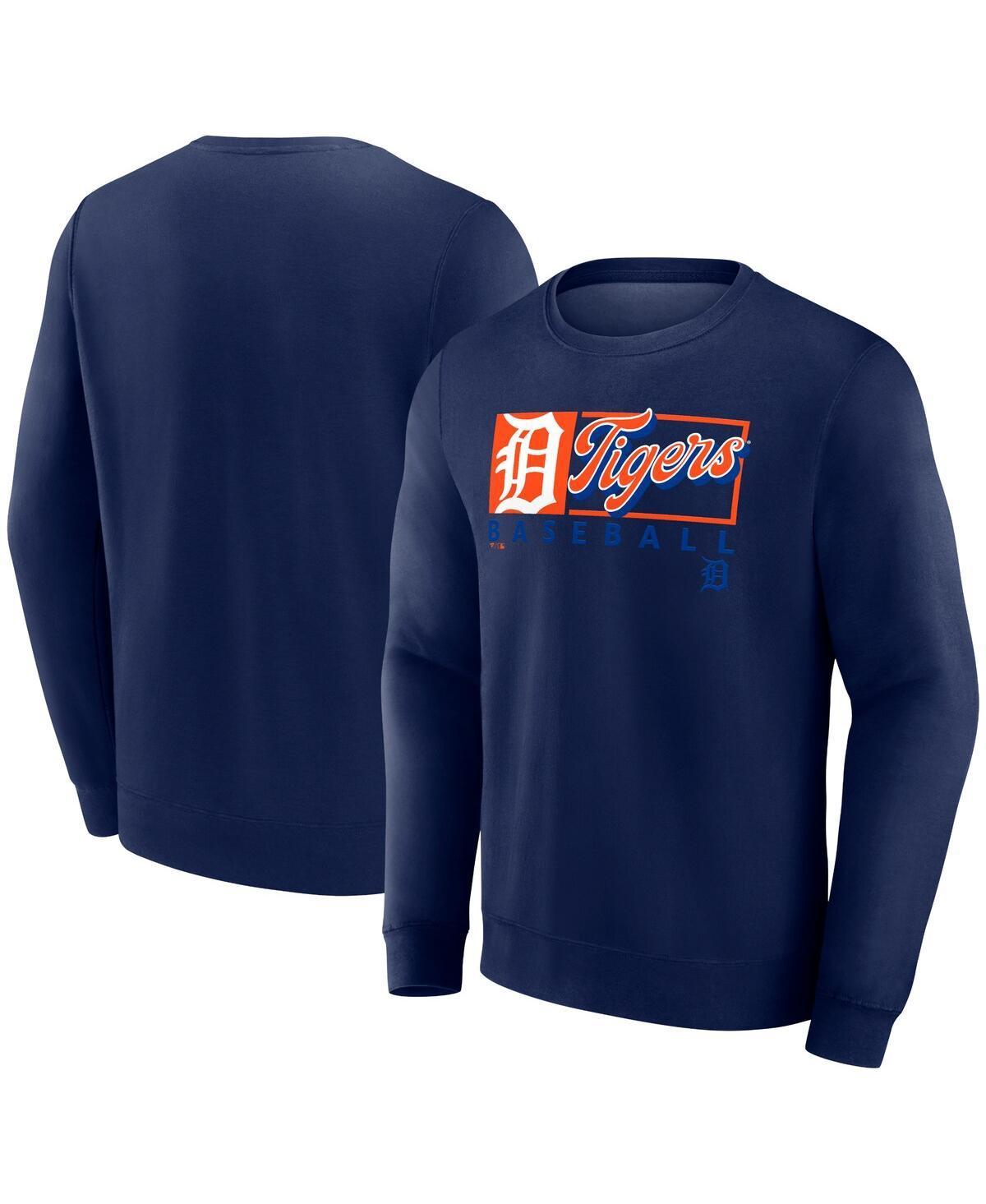 Men's Fanatics Navy Detroit Tigers Focus Fleece Pullover Sweatshirt, Size: Large, Blue Product Image
