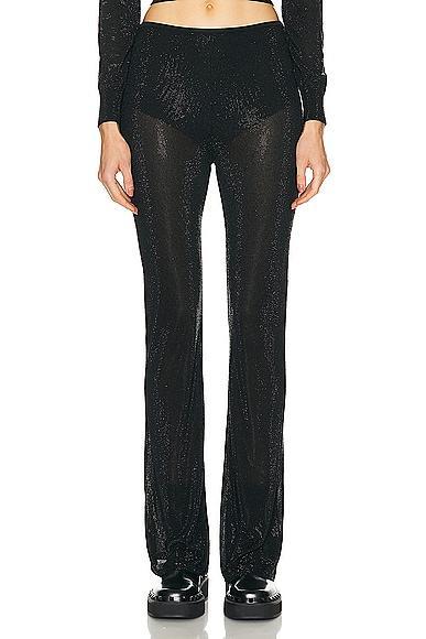 Alexander Wang Sheer Boot Leg Pant With Clear Bead Hotfix Black. (also in L, XS). Product Image