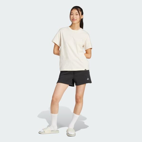 adidas Lounge Slide Graphic Tee Black L Womens Product Image