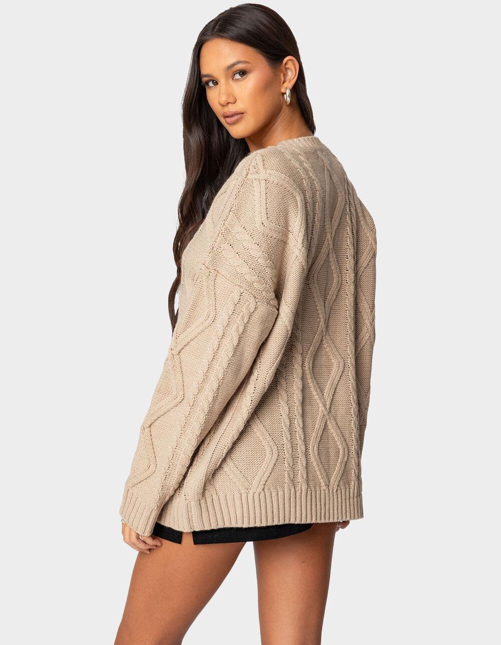 EDIKTED Kennedy Oversized Cable Knit Sweater Product Image