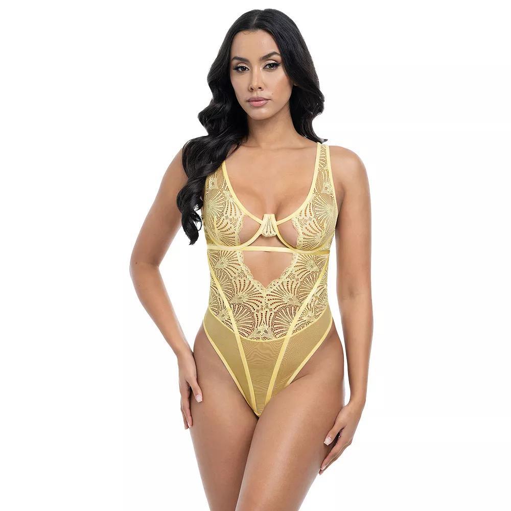 Oh La La Cheri Tiana Teddy Lingerie 51-11986, Women's, Size: Large-XL, Pale Banana Product Image