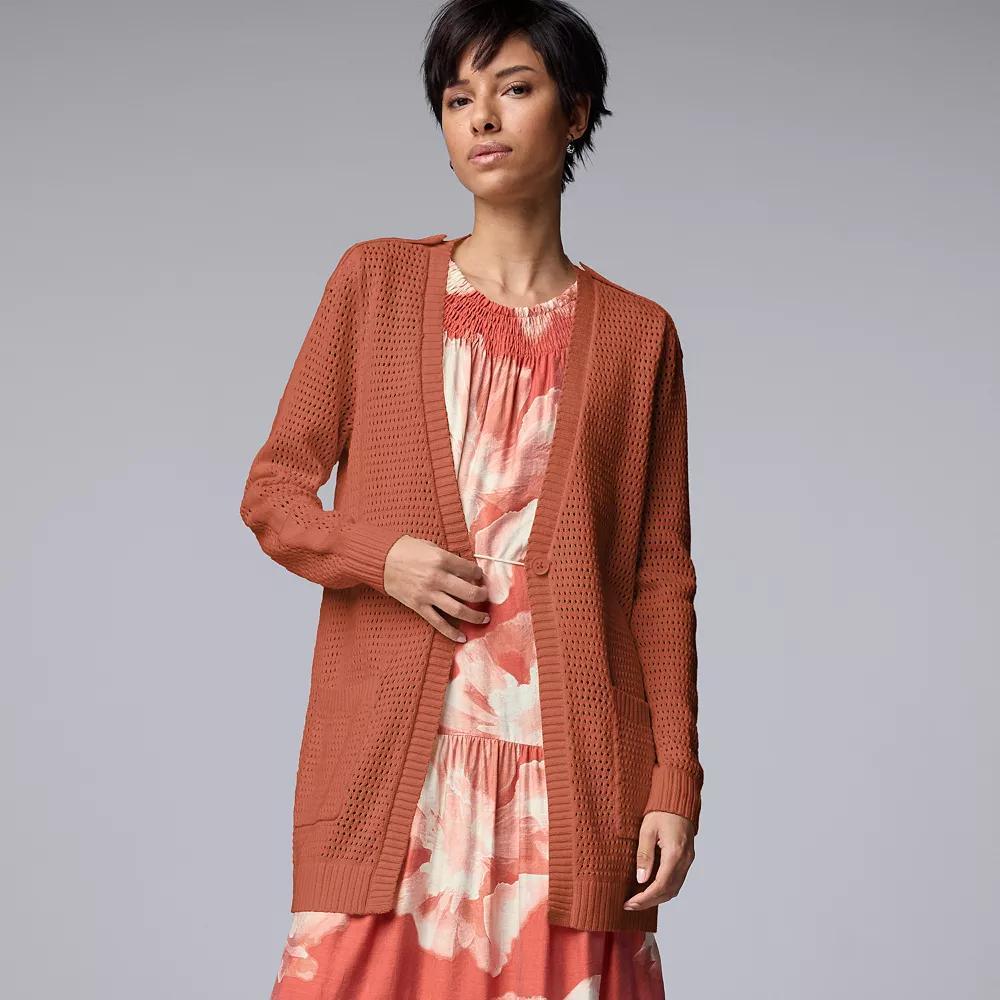 Women's Simply Vera Vera Wang Oversized Utility Cardigan, Size: XXL, Sweet Pecans Product Image
