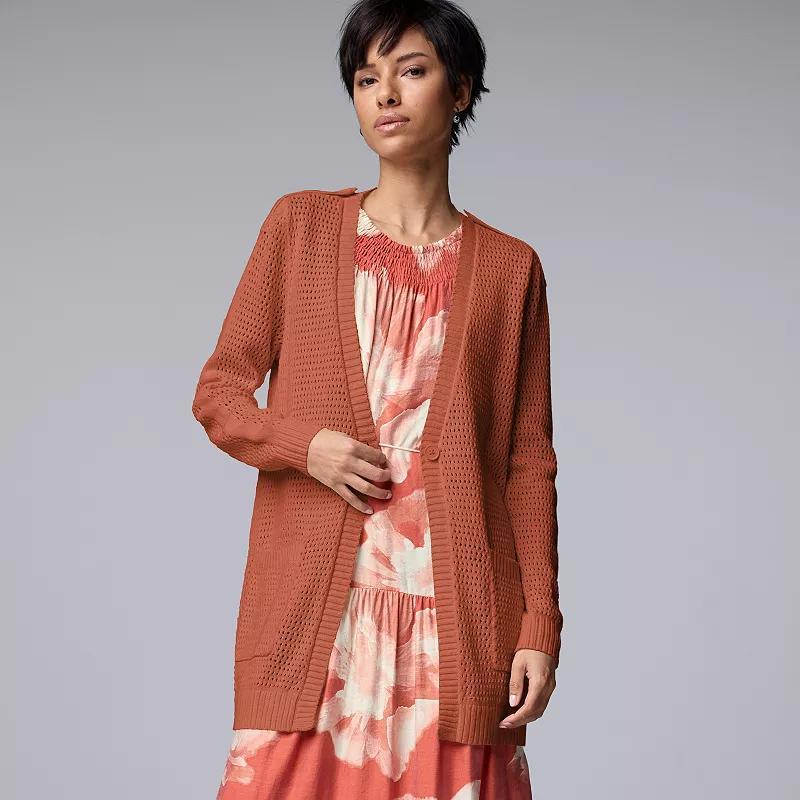 Women's Simply Vera Vera Wang Oversized Utility Cardigan, Size: XXL, Sweet Pecans Product Image