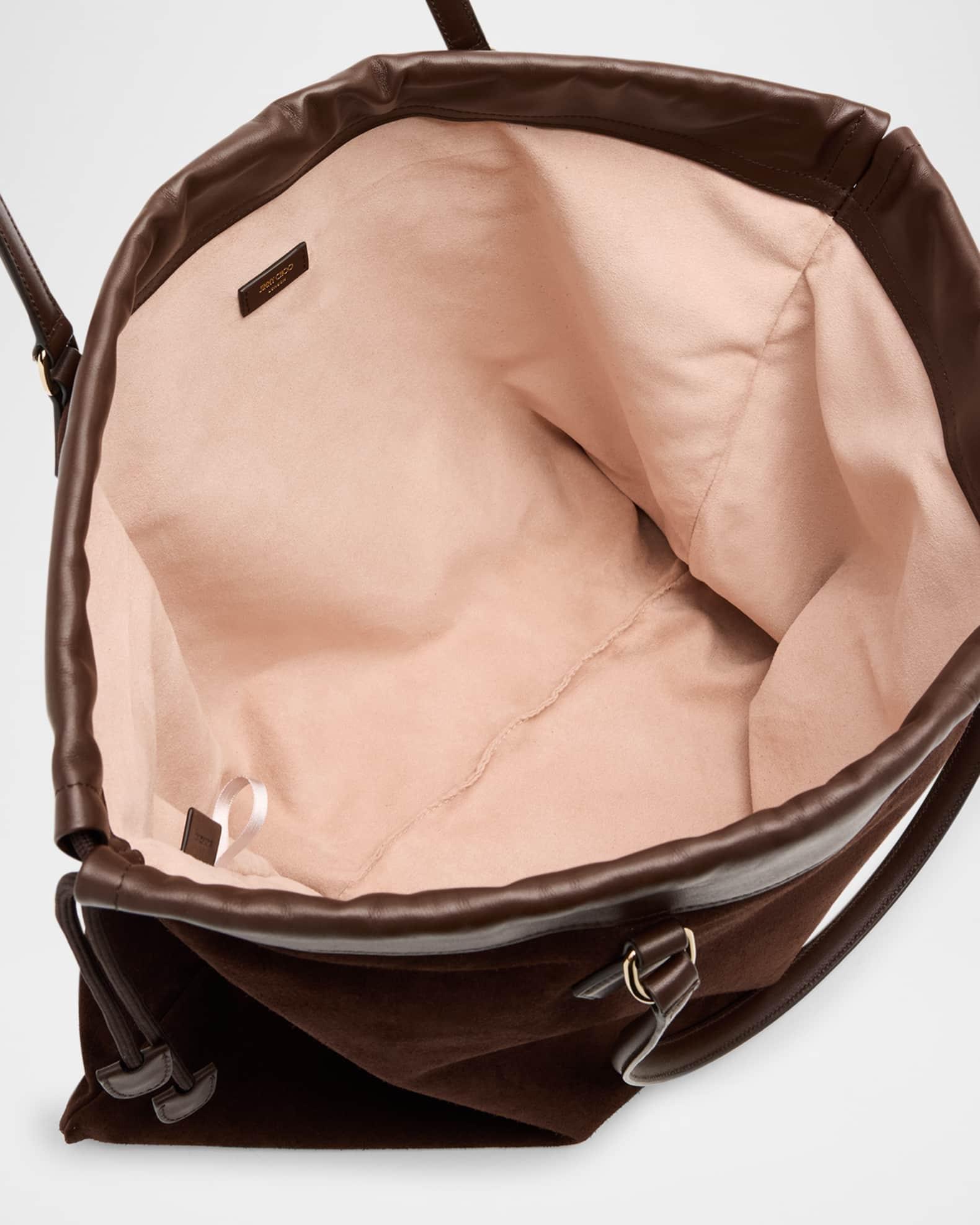 Large Suede Drawstring Tote Bag Product Image