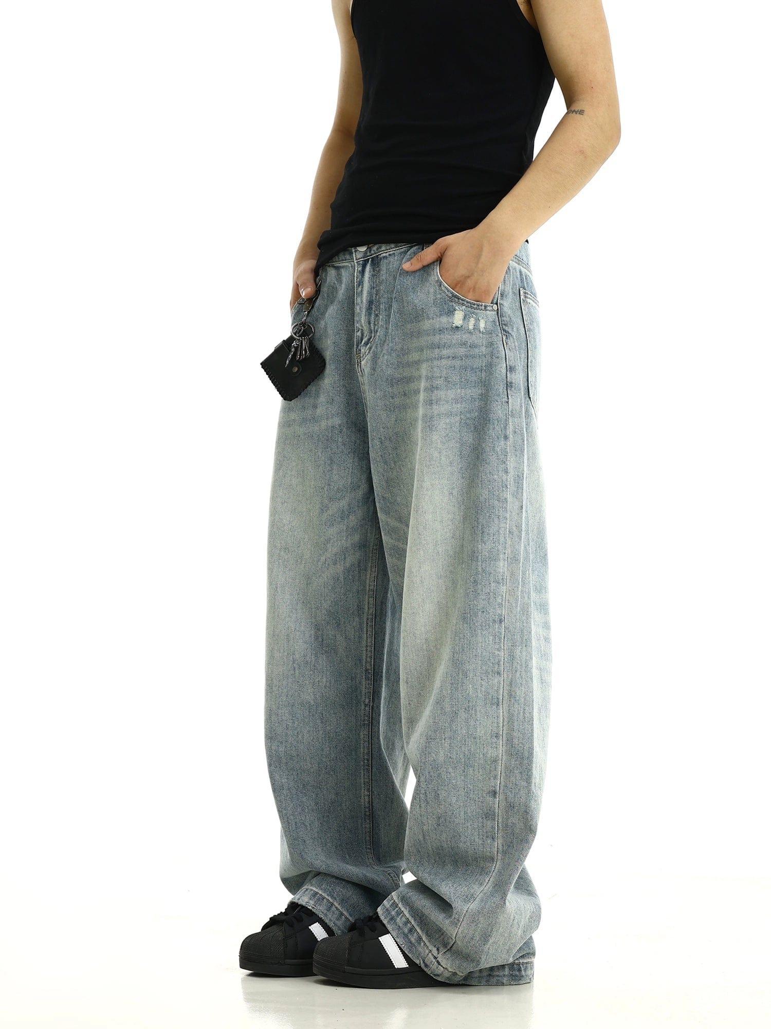 RT No. 11195 BLUE DENIM STRAIGHT JEANS Product Image