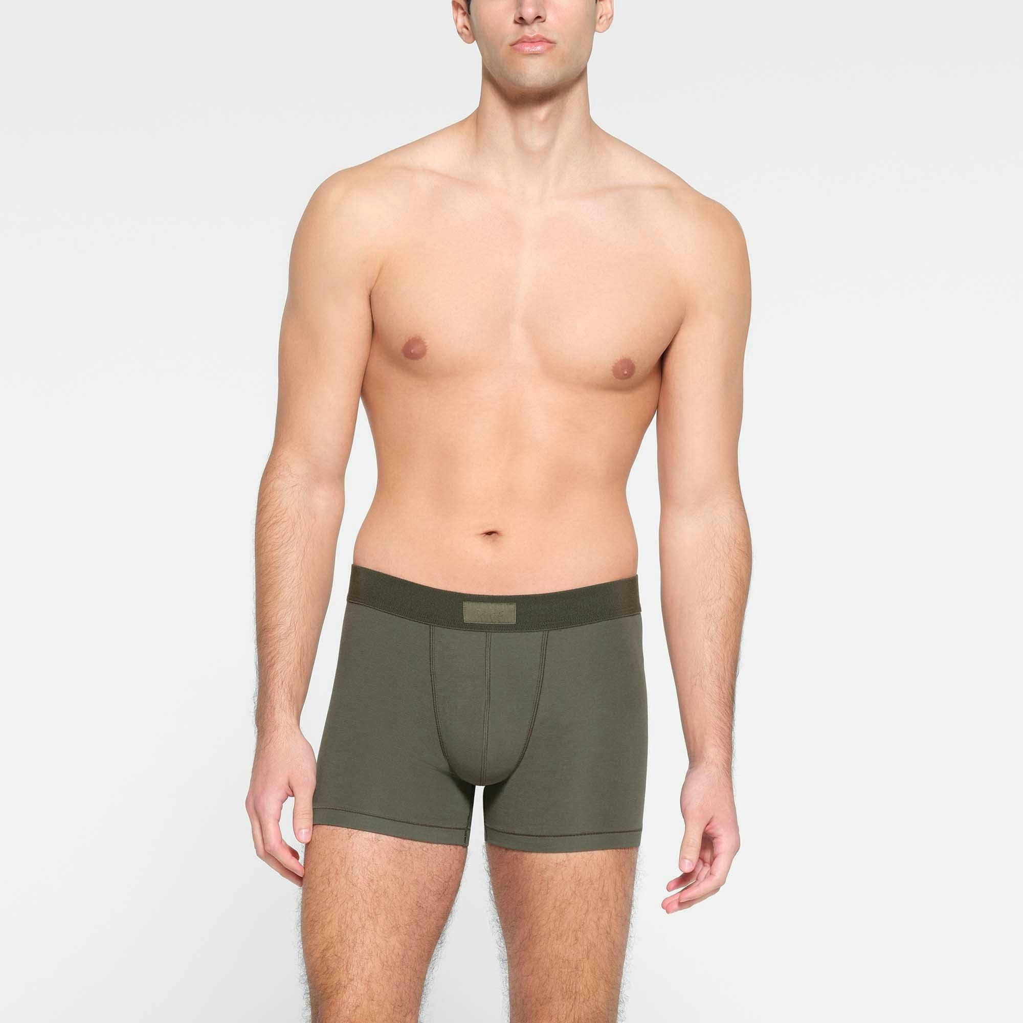 SKIMS COTTON MENS 3" BOXER BRIEF 3-PACK | MILITARY MULTI Product Image