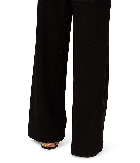 Adrianna by Adrianna Papell Crepe Knit Wide Leg Sequin Panel Jumpsuit Product Image