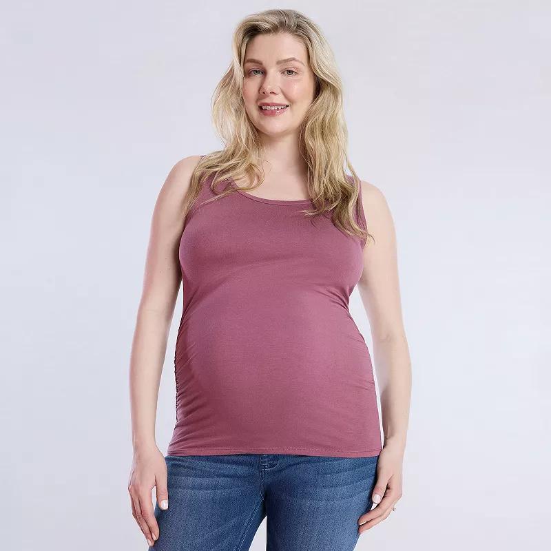 Maternity Motherhood Side Ruched Tank, Womens Renaissance Pink Product Image