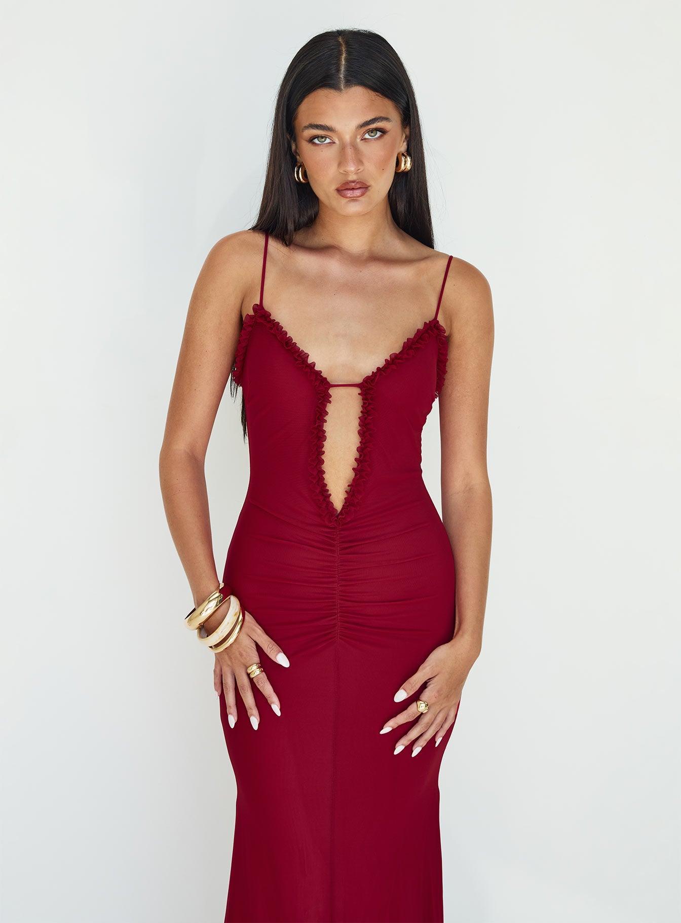 Capisce Maxi Dress Red Petite Product Image
