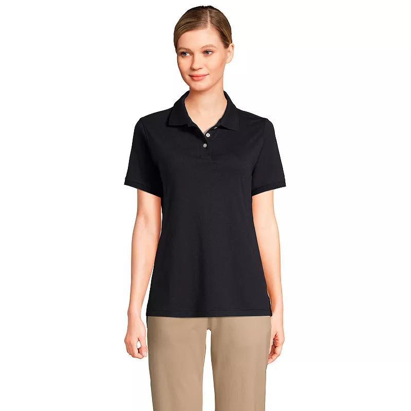 Women's Tall Lands' End School Uniform Short Sleeve Interlock Polo, Size: Small Tall, Blue Product Image