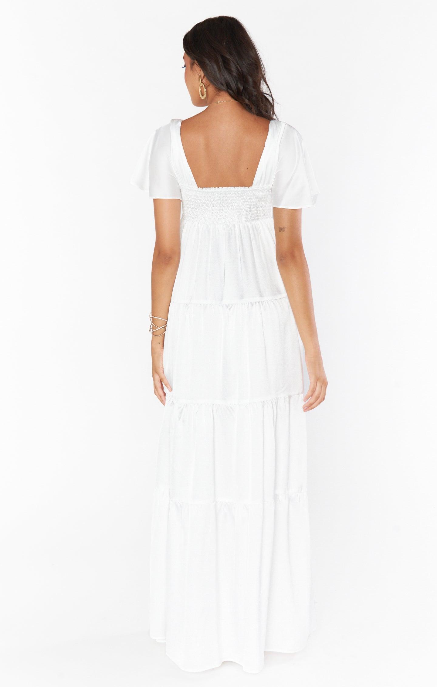 Nicole Maxi Dress ~ Ivory Luxe Satin Product Image