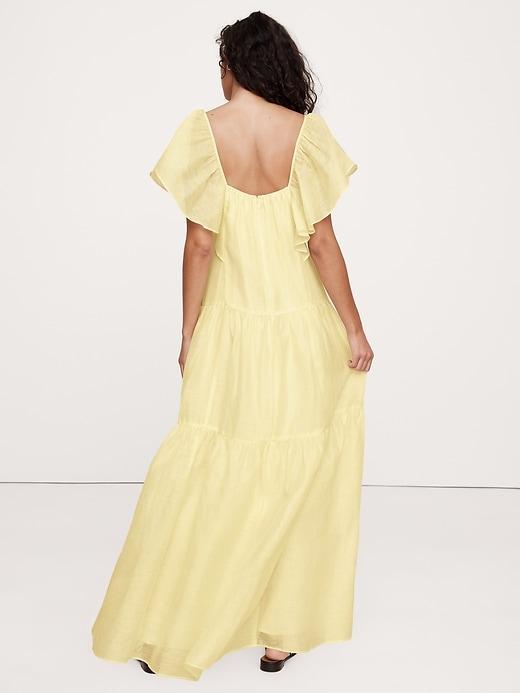 Linen-Silk Tiered Maxi Dress Product Image