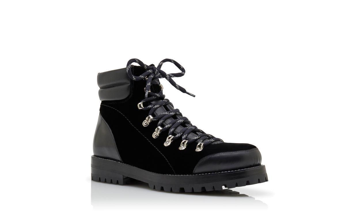 JANKA Black Velvet Ankle Boots Product Image
