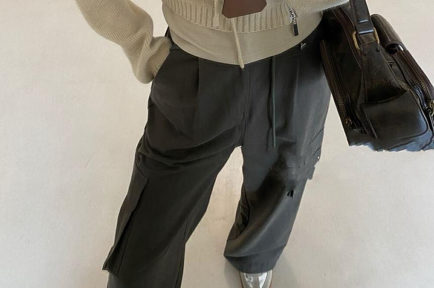 Set: Turtleneck Zip-Up Cardigan + Tank Top Product Image