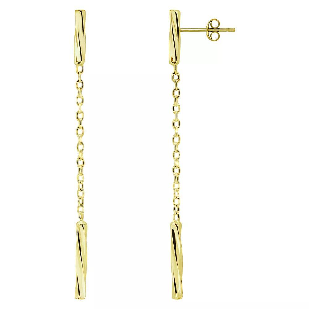Aleure Precioso Chain & Twisted Bar Drop Earrings, Women's, Gold Tone Product Image