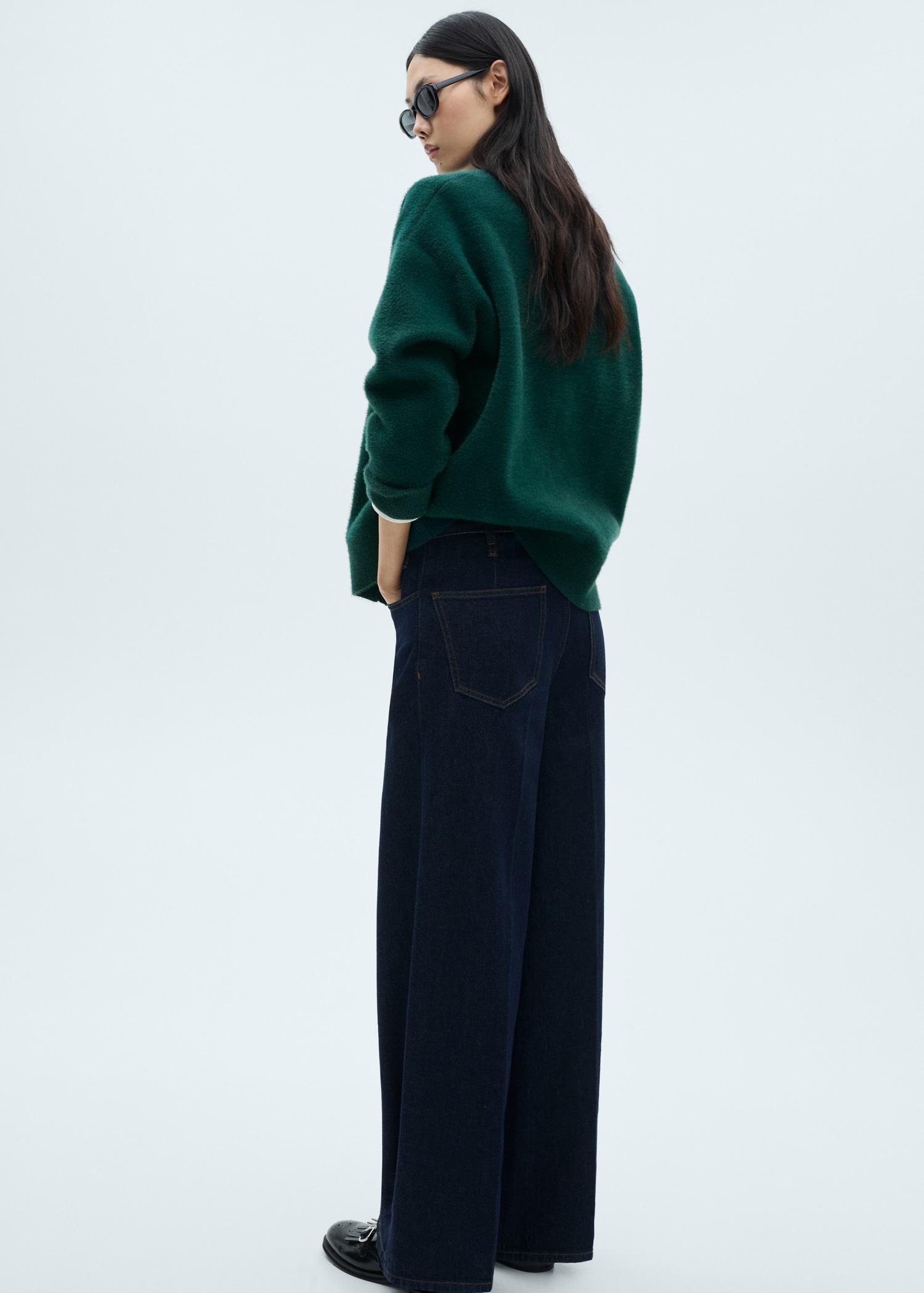 Fur-effect knitted cardigan - Women | MANGO USA Product Image