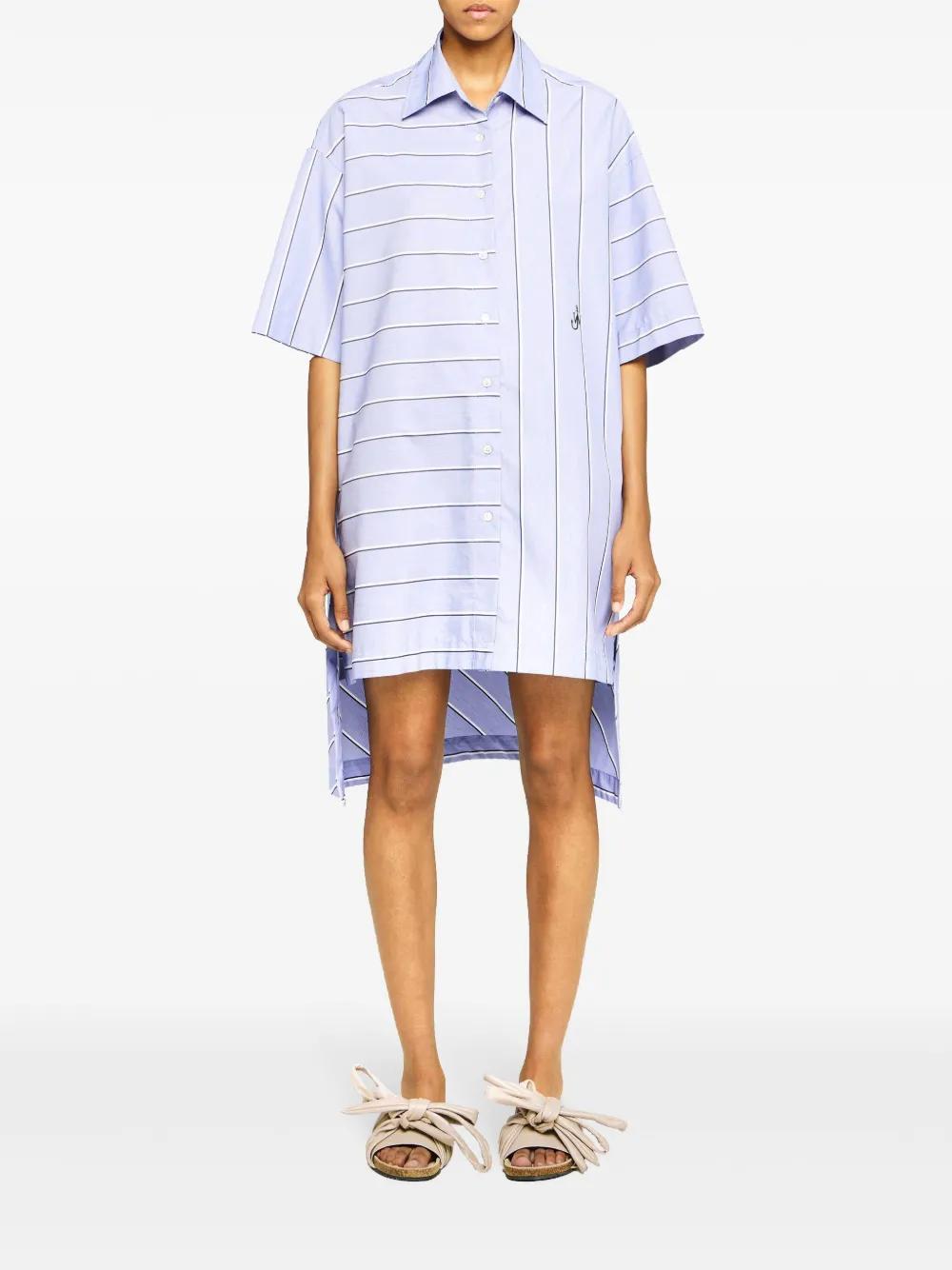 JW ANDERSON High-low Hem Shirt Dress In Glacier Blue Product Image