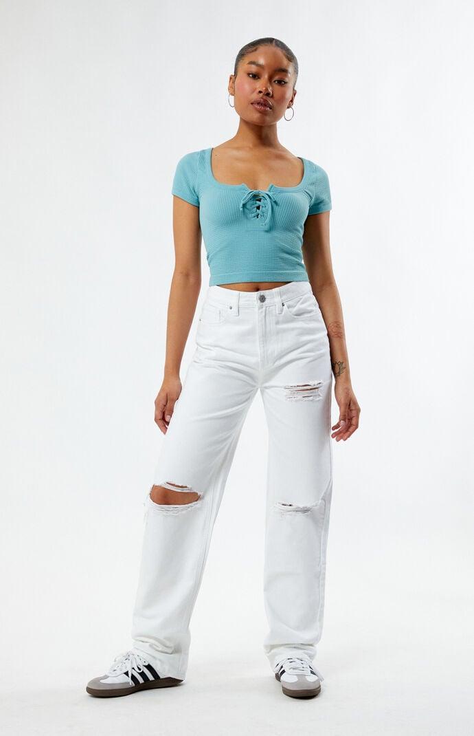 Womens Eco Ripped 90s Boyfriend Jeans - Product Image