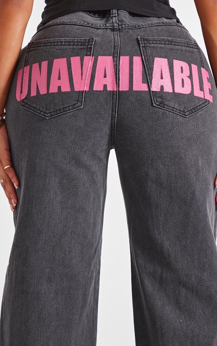 Shape Black Denim Unavailable Print Wide Leg Jeans Product Image