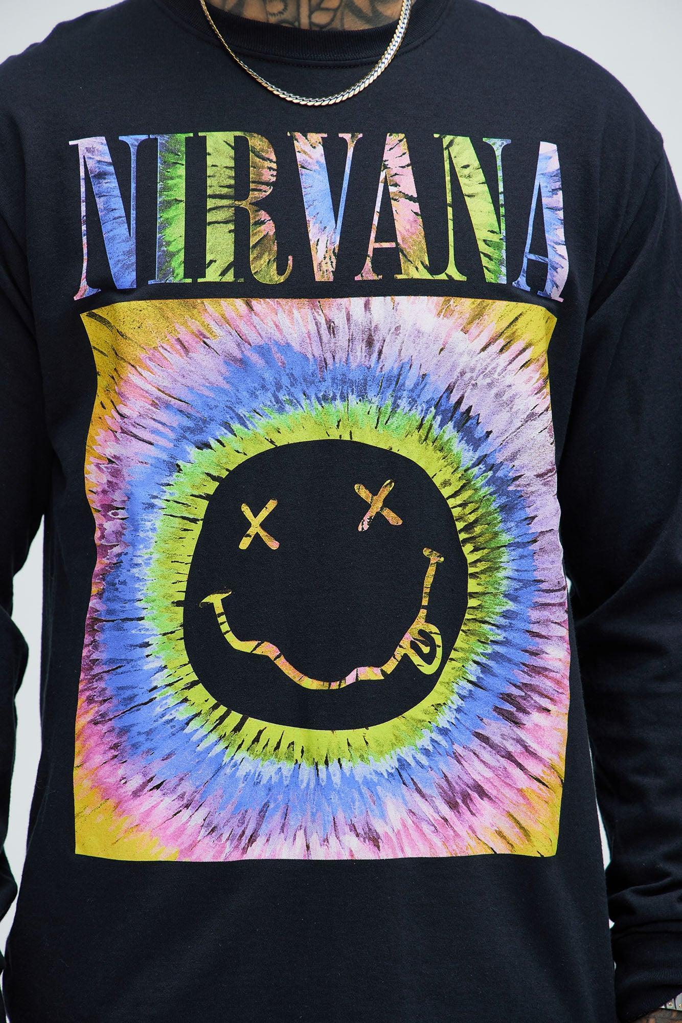 Nirvana Smiley Face Long Sleeve Tee - Black Product Image