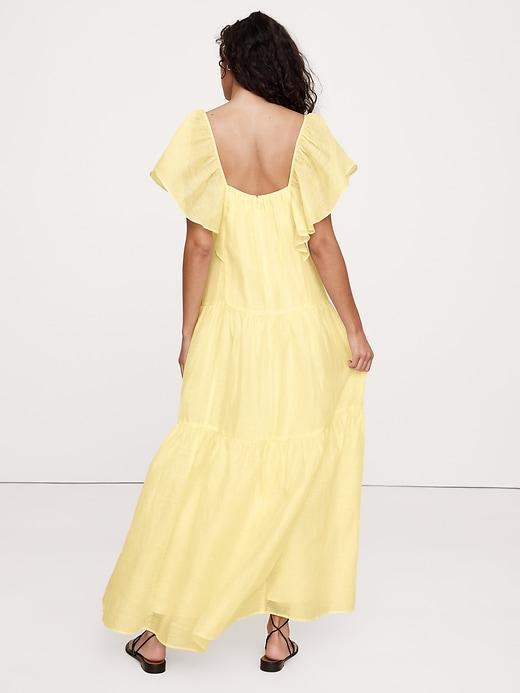 Linen-Silk Tiered Maxi Dress Product Image