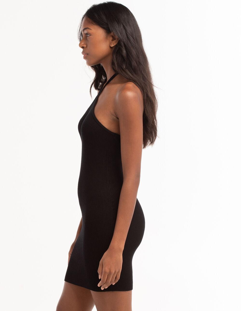 FULL TILT Solid Halter Dress - BLACK Product Image