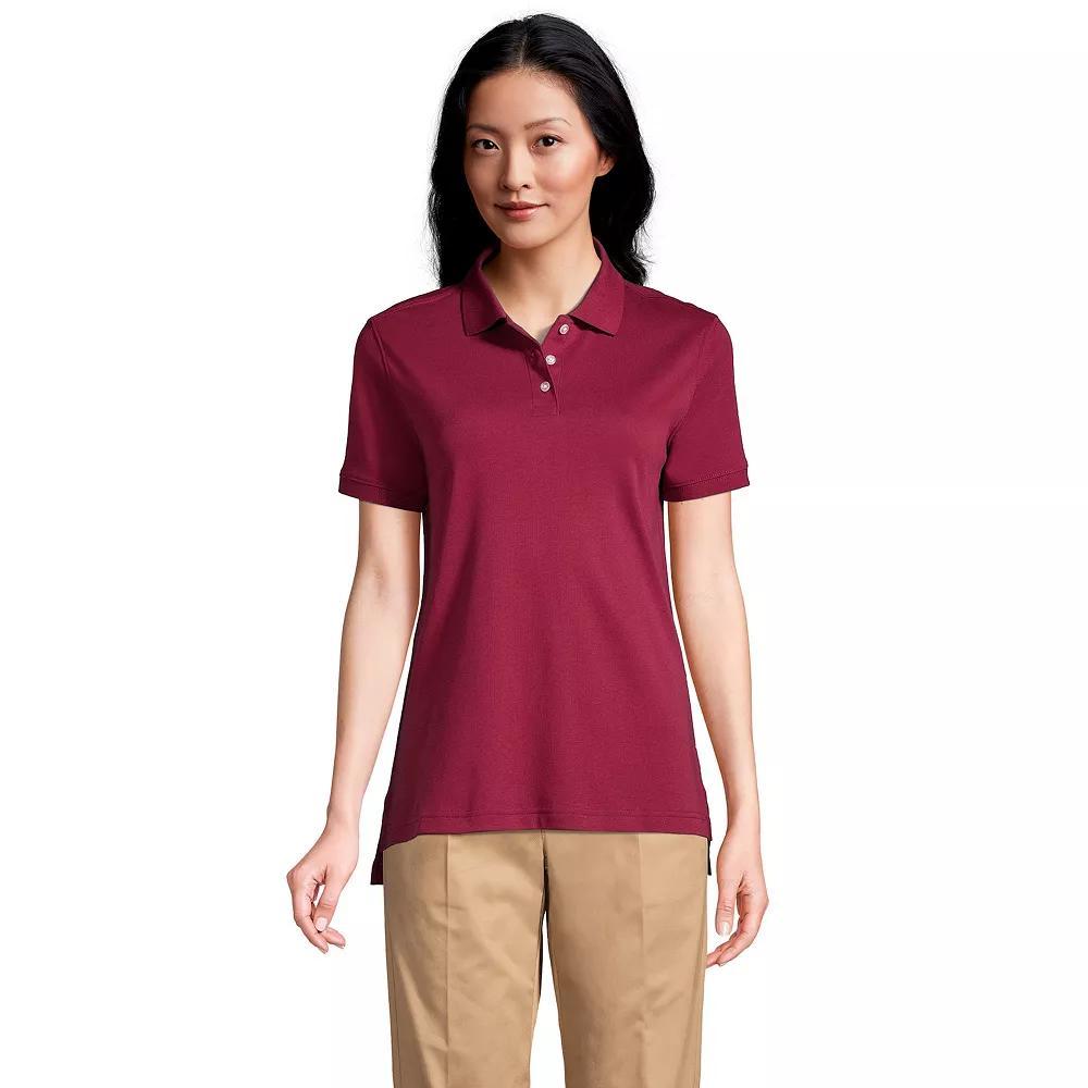 Women's Tall Lands' End School Uniform Short Sleeve Interlock Polo, Size: Small Tall, Blue Product Image