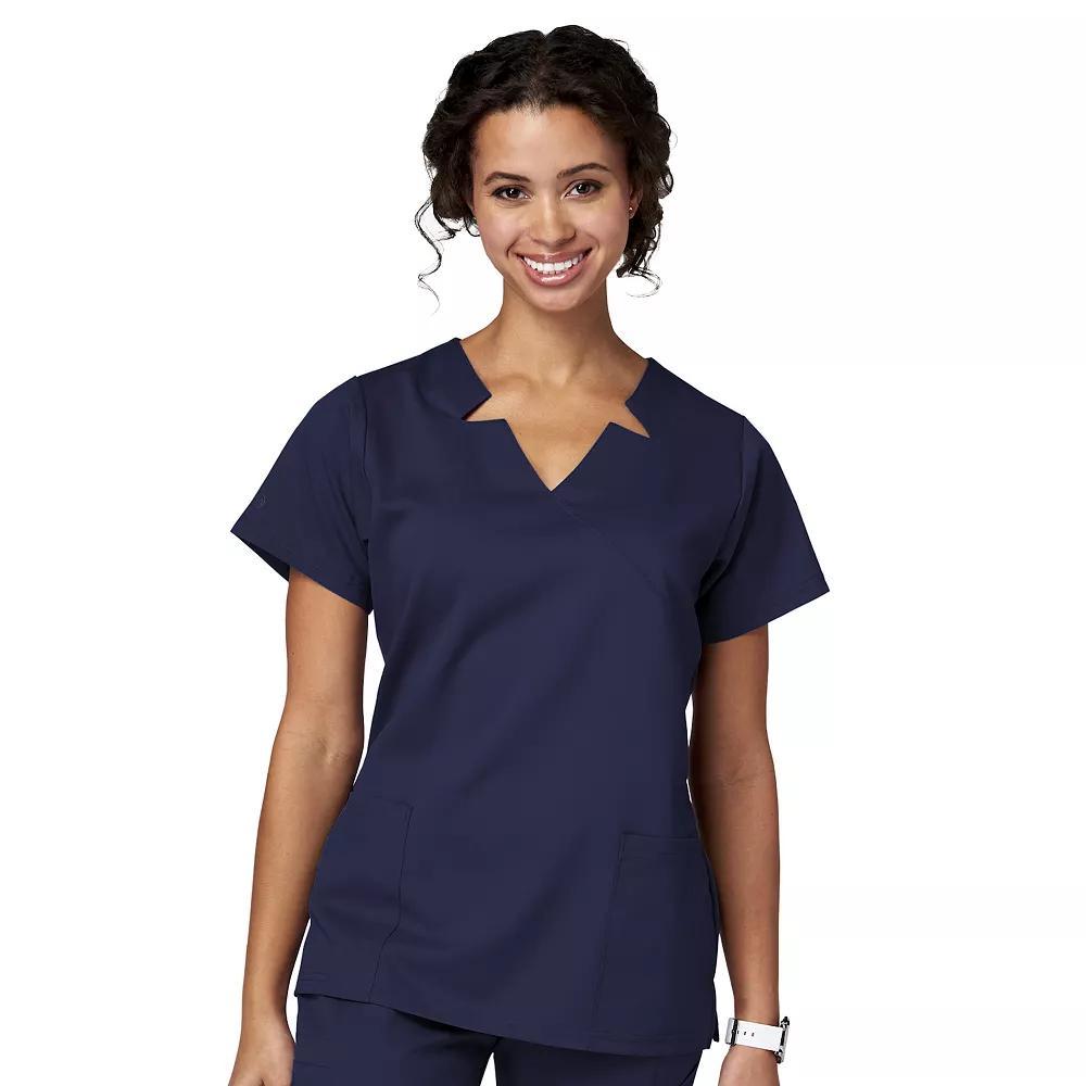 Women's Meta Labwear Notch Neck Short Sleeve Scrubs Top 15201, Size: Large, New Blue Product Image