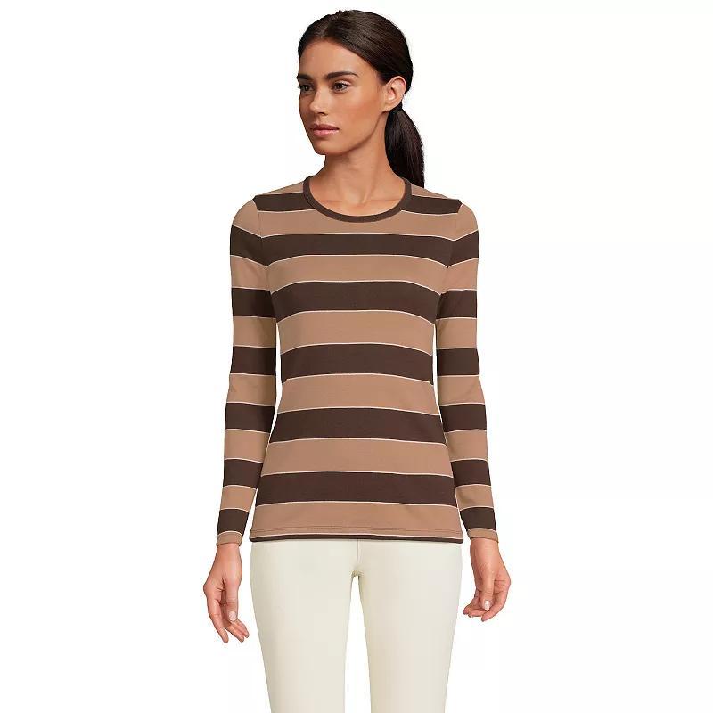 Womens Lands End Cotton Crewneck Long-Sleeve Tee Product Image
