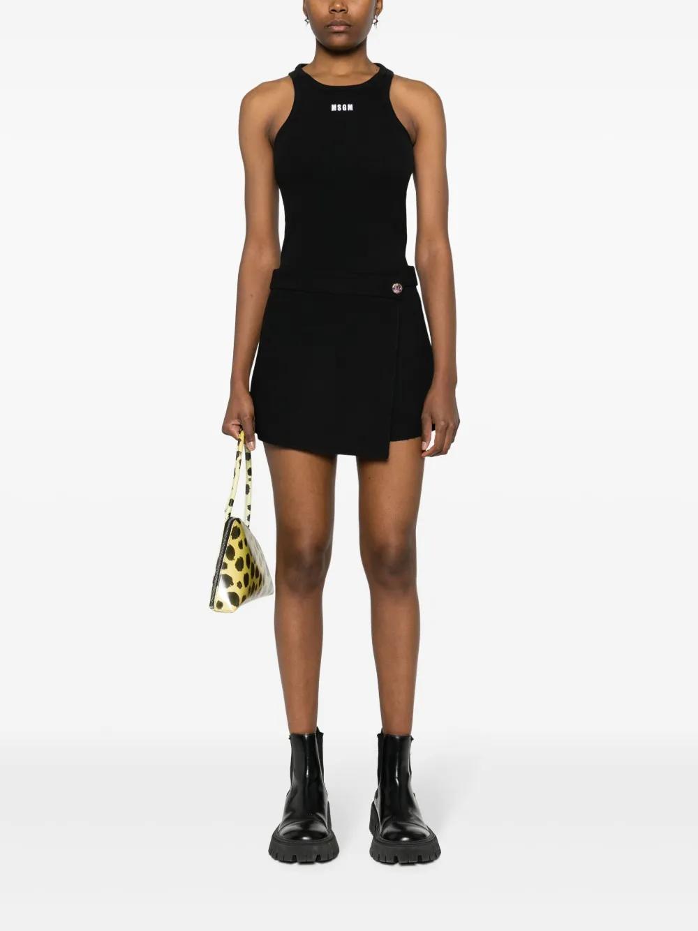 MSGM Embroidered-logo Tank Top In Black Product Image