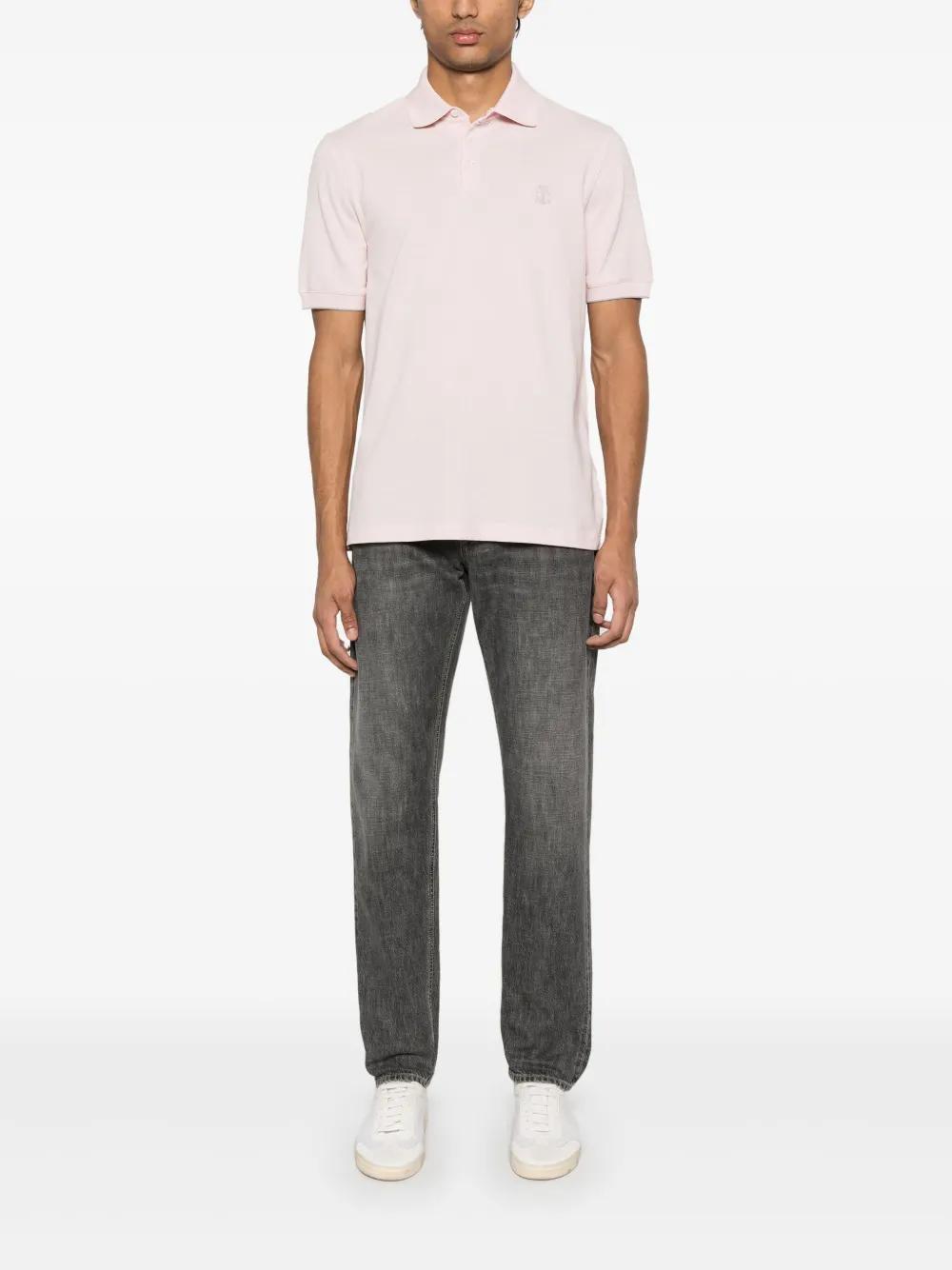 BRUNELLO CUCINELLI Cotton Polo Shirt In Pink Product Image