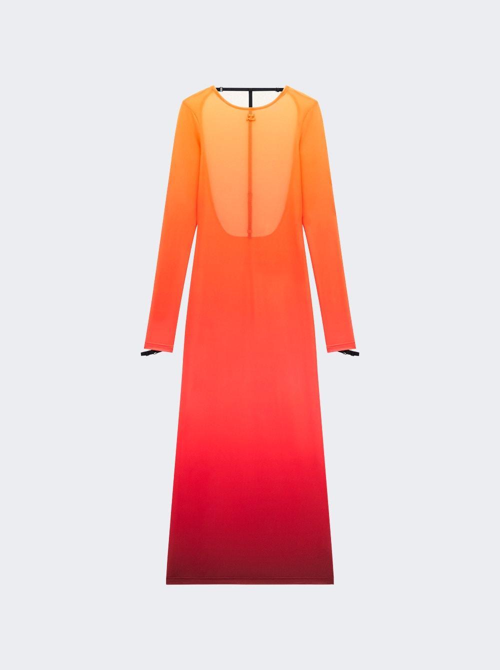 COURRÃ¨GES Second Skin Dress In Gradient Sunset Product Image