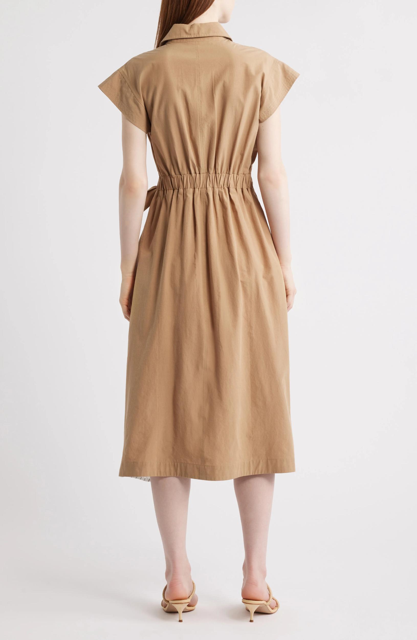 Tie Waist Midi Shirtdress Product Image