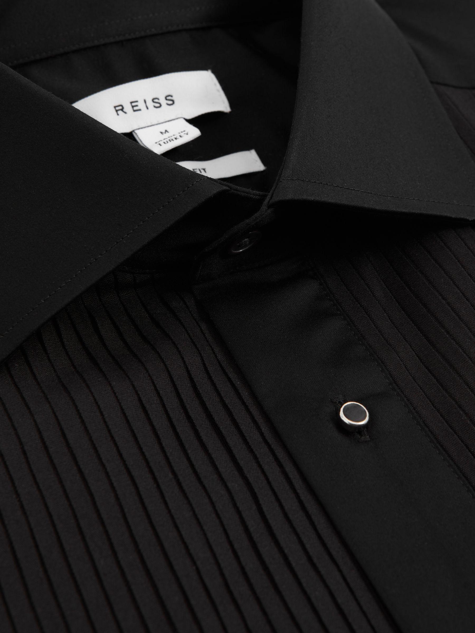 Slim Fit Cotton Dinner Shirt in Black Product Image