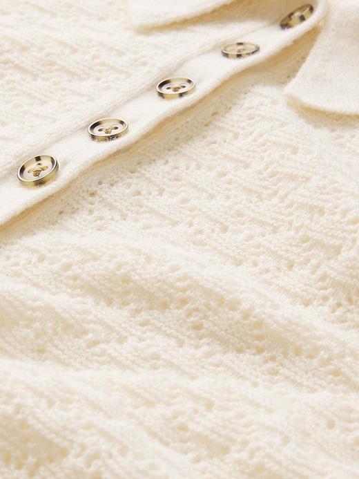 Pointelle Polo Sweater Product Image